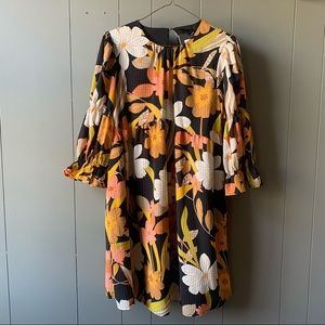 Who What Wear Puff Sleeve Retro Swing Dress NWT